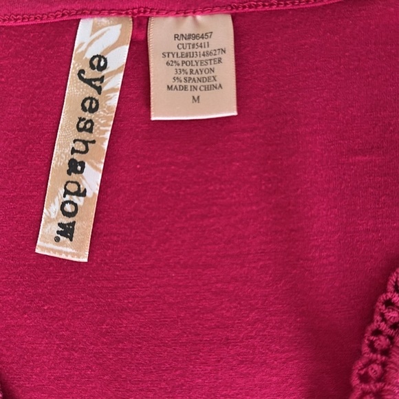 Eyeshadow Babydoll Empire Waist Crochet Trim V Neck Wrap  vintage Y2k coquette - Picture 5 of 6